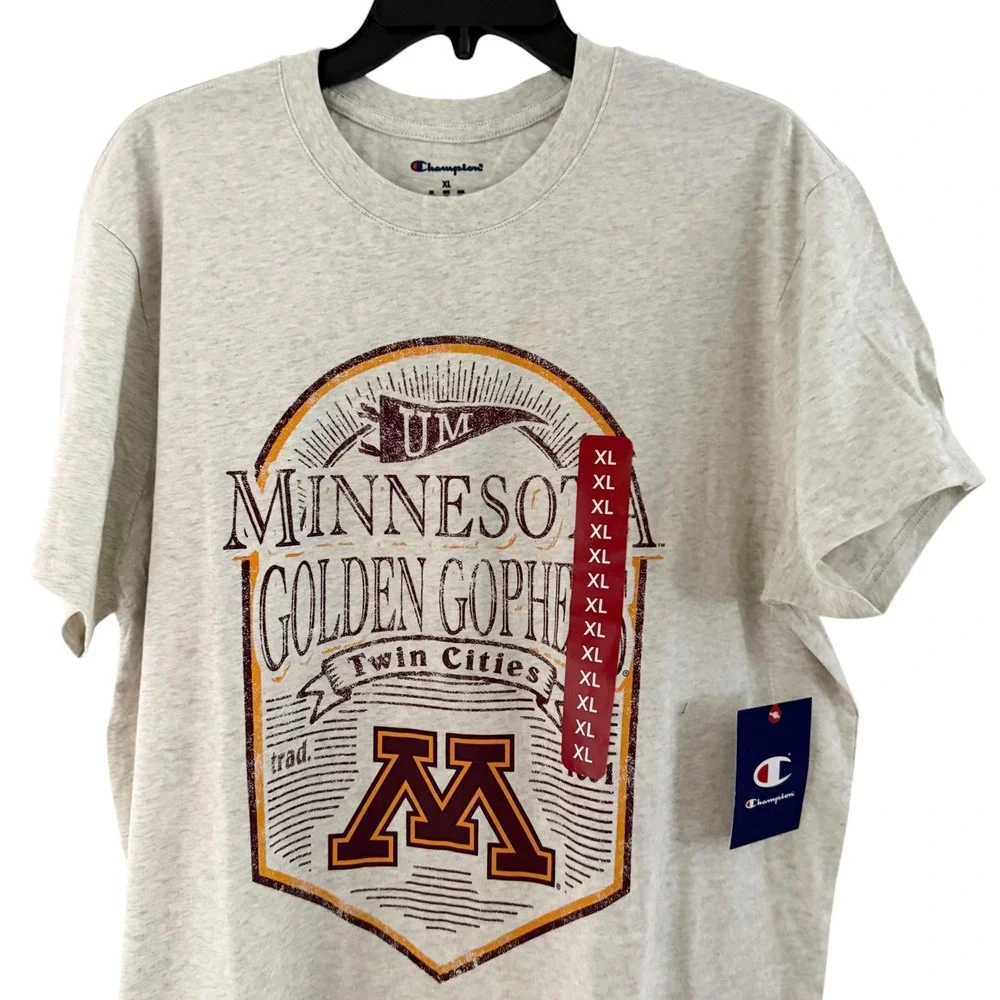 NWT Champion Minnesota Golden Gophers T-Shirt Unisex XL Extra Large Gray Tee - Picture 5 of 11